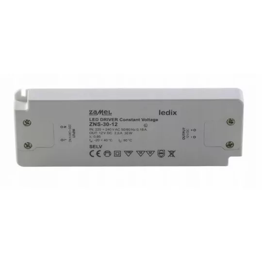 Zasilacz LED slim 12V 30W 2,5A ZNS-30-12 Zamel