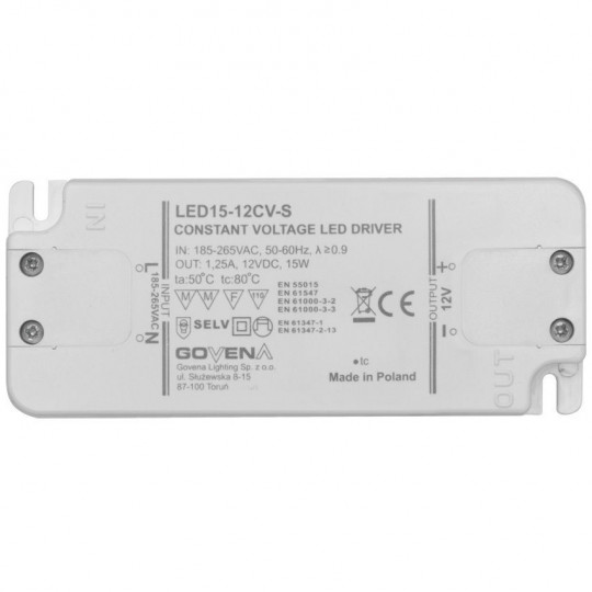 Power supply for LED 15W 12V slim LED15-12CV-S Govena