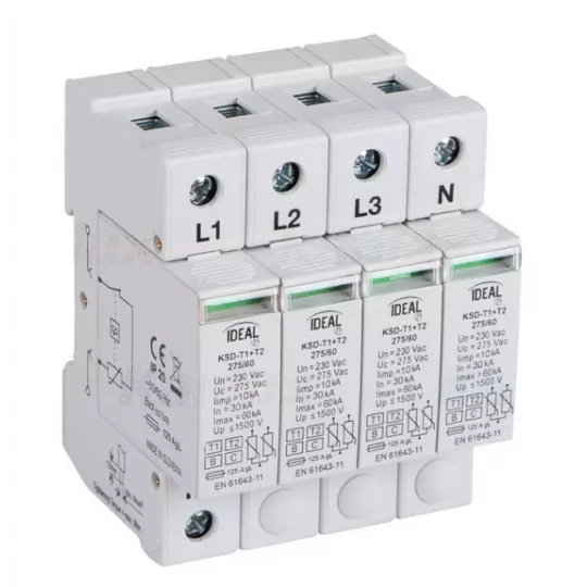 Ogranicznik przepięć B+C 3P 30kA KSD-T1+T2 IDEAL