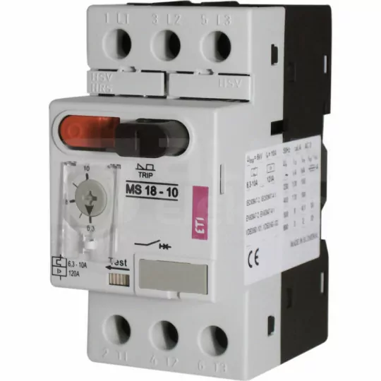 Wyłącznik silnikowy 3P 4kW 6,3-10A MS18-10 ETI