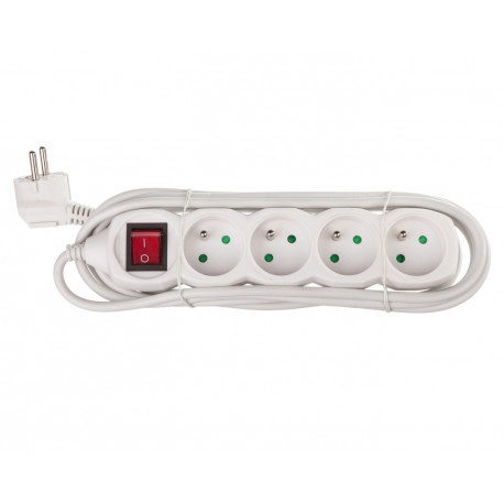 Przedlużacz mieszkaniowy 3metry 4-GN z uziemieniem +wyłącznikiem P1413 Emos