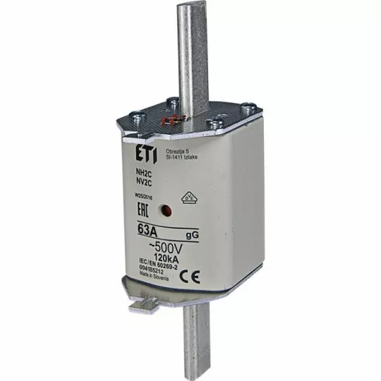 Wkładka bezpiecznikowa 63A NH2C gG WT-2C 500V ETI Wkładka bezpiecznikowa 63A NH2C gG WT-2C 500V ETI