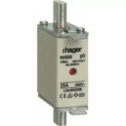 Wkładka bezpiecznikowa nożowa LNH0025M NH000 Gg 25A Hager