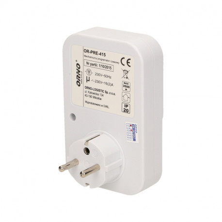 Programator czasowy mechan. dobow. OR-PRE-415 Orno