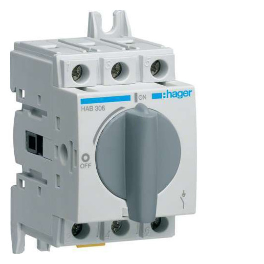 3P 63A isolating switch disconnector HAB306 Hager