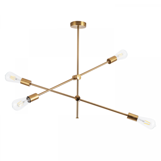 Lampa wisząca vintage złota MORA GOLD 4xE27 318091 Polux