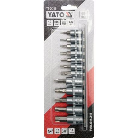 Klucze TORX na szynie komplet 12 szt. YT-04331 YATO