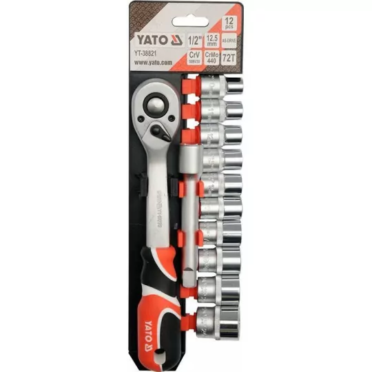 Ratchet socket set 12-piece YT-3882 YATO Ratchet socket set 12-piece YT-3882 YATO