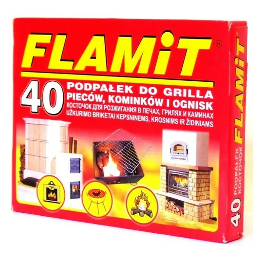 Barbecue kindling pack of 40 cubes white FLAMIT Barbecue kindling pack of 40 cubes white FLAMIT
