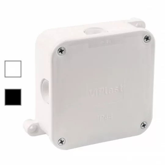 Puszka biała nadtynkowa IP44 4-wkręty pusta 064-01 VIPLAST