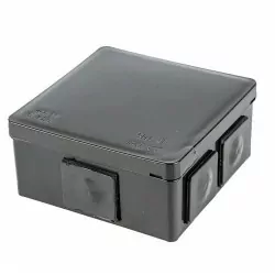 Puszka czarna n/adtynkowa 86x86x40 IP55 guma 002-05 ViPlast