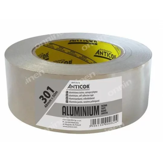Taśma aluminiowa samoprzylepna TA-301 48mm/50m Anticor Taśma aluminiowa samoprzylepna TA-301 48mm/50m Anticor