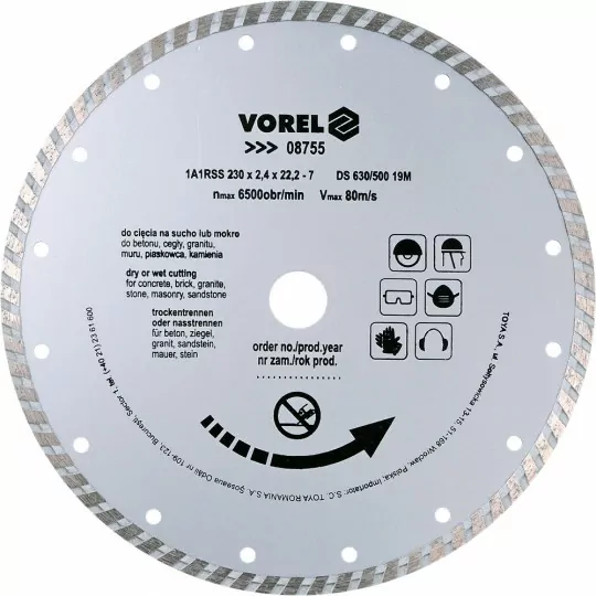 Tarcza diamentowa 230mm turbo  08755 VOREL