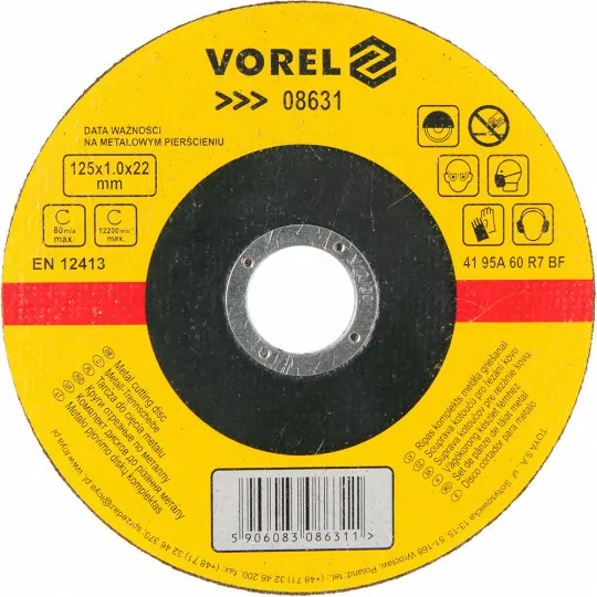Tarcza do cięcia metalu 125x1.0x22 mm VOREL