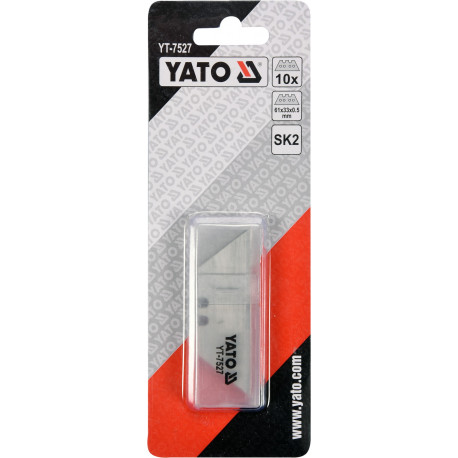 Ostrza trapezowe do nozyka 61x33x0,5 10 sztuk YT-7527 YATO