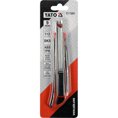 Nożyk z ostrzem łamanym 9mm YT-75001 YATO