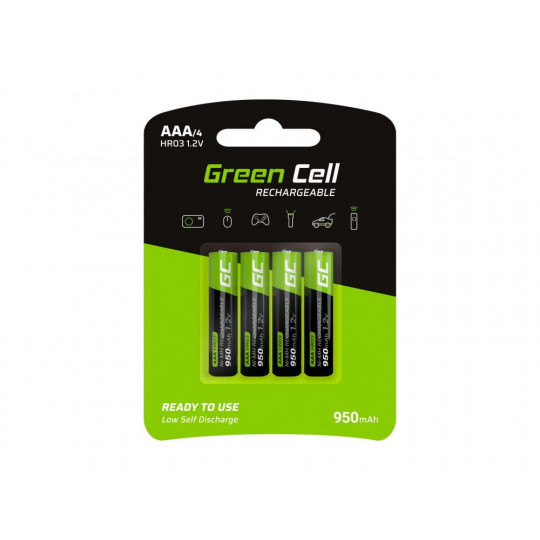 4xAA HR03 950mAh Green Cell GR03 rechargeable batteries