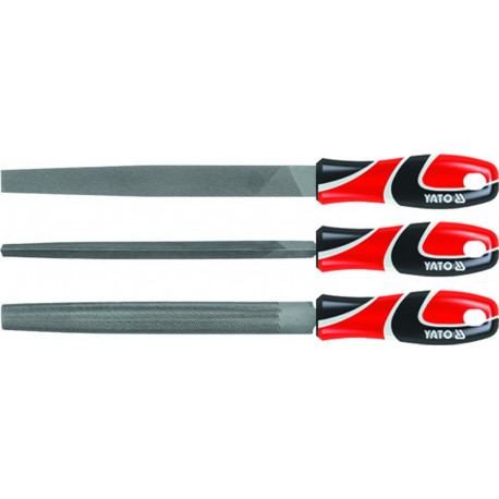 Pilniki do metalu 250mm komplet 3 sztuki YT-6237 YATO