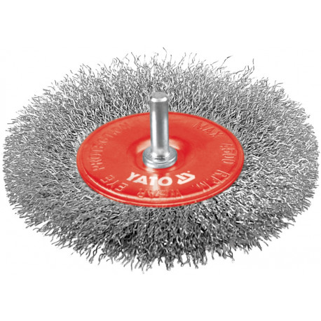 Szczotka tarczowa z trzpieniem drut karbo. YT-4758