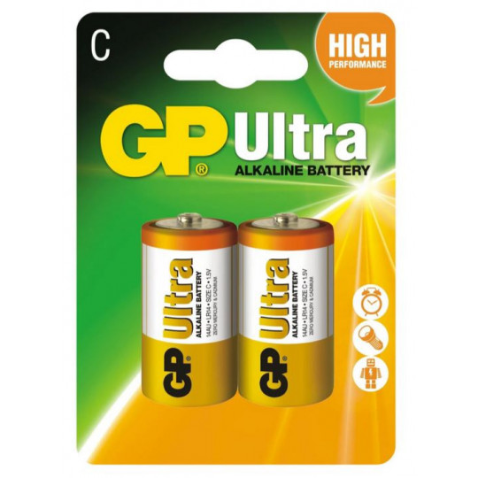 GP Ultra Alkaline 1.5V LR14 2pcs 14AU-U2 GP battery