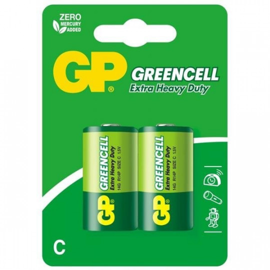 GP Greenceel 1.5V R14 battery pack of 2 pieces 14G-U2 GP battery