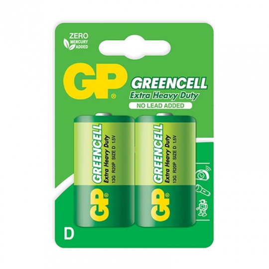 GP Greencell 1.5V R20 battery pack of 2 pieces 13G-U2 GP battery