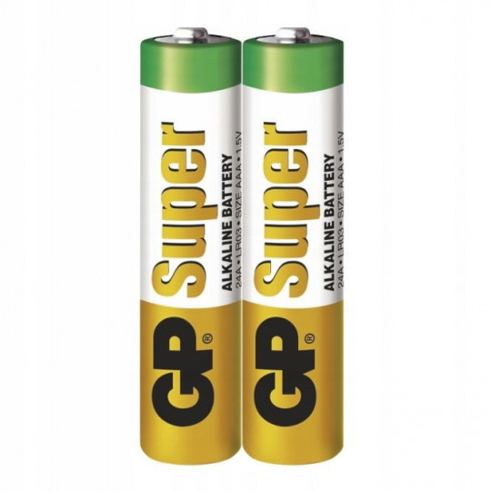 GP Super Alkaline AAA 1.5V LR03 battery pack of 2 pcs.