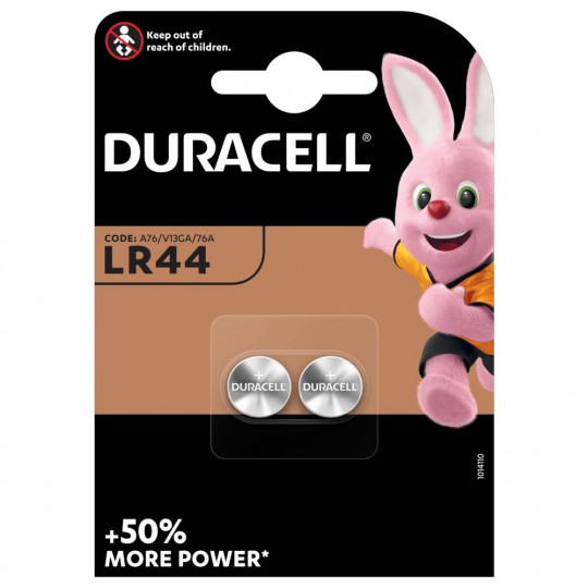 Battery LR44, A76, V13GA, 76A pack of 2 pieces Duracel