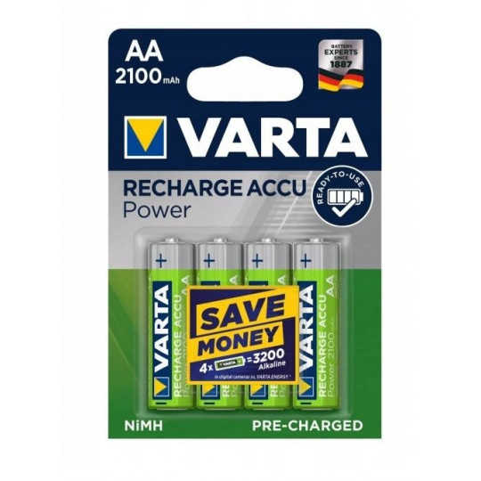 VARTA 2100mAh AA HR-6 rechargeable batteries pack of 4 pieces VARTA