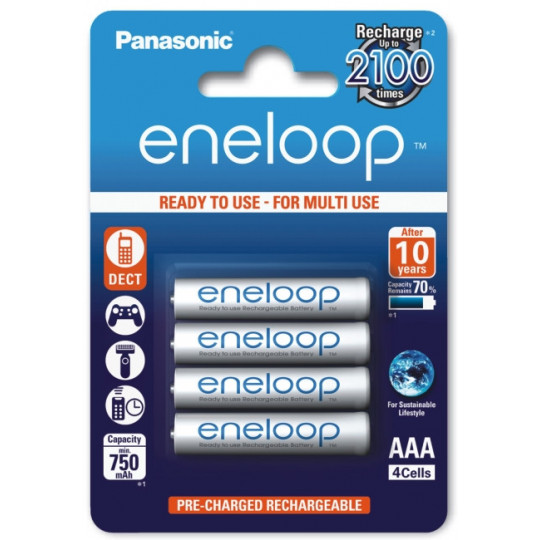 Eneloop AAA 750mAh rechargeable batteries 4 pieces Panasonic