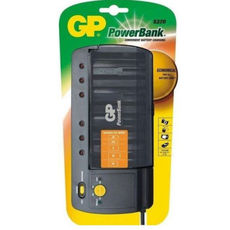 Ładowarka akumulatorowa GP PB320 AA/AAA/C/D/9V + test GP