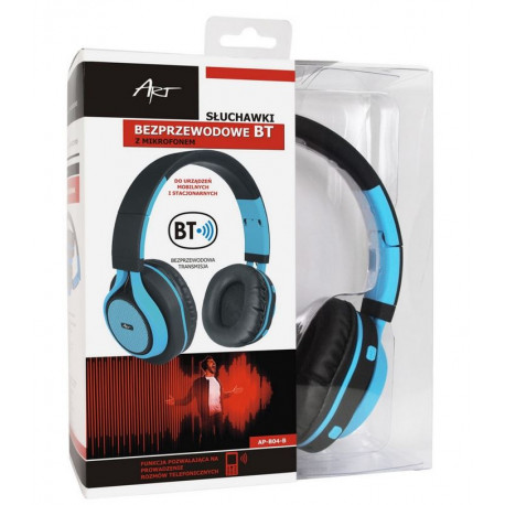 Słuchawki bezprzewodowe z mikrofonem AP-B04-B czarno-niebieski ART