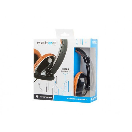 Słuchawki z mikrofonem KINGFISHER ORANGE NSL-0712 NATEC