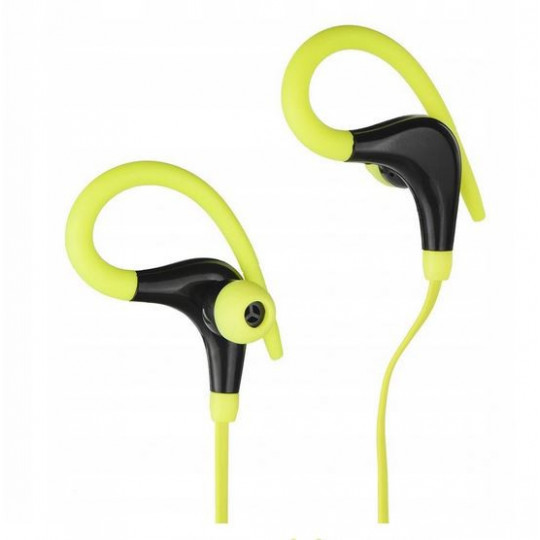 Słuchawki z mikrofonem AP-BX61-G limonkowe Sport ART