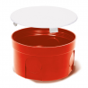 Flush-mounted box 80mm red with cover PO-80 0207 ELEKTRO-PLAST Nasielsk