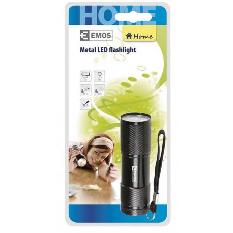 Latarka metalowa LED 3xAAA czarna P3840 Emos