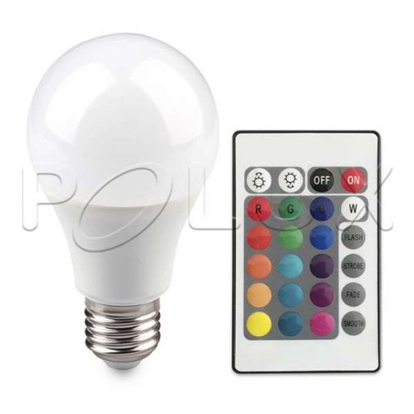 Żarówka LED RGB SMART E27 + pilot 6W Polux