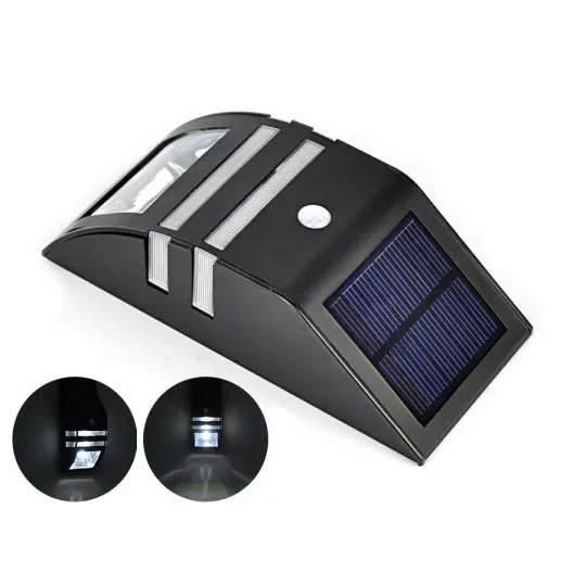 LED +PIR solar wall lamp black MCE118B 043686 MACLEAN