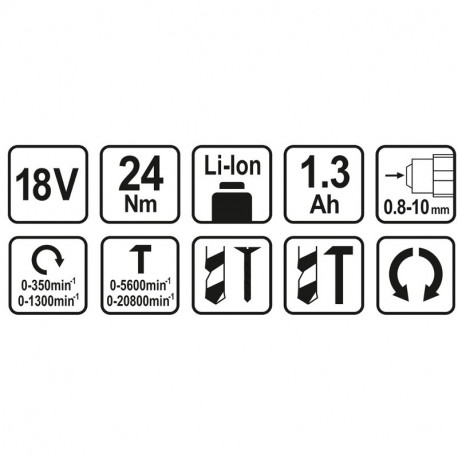 Wiertarko-wkrętarka udarowa 18V 1,3Ah 78974 STHOR