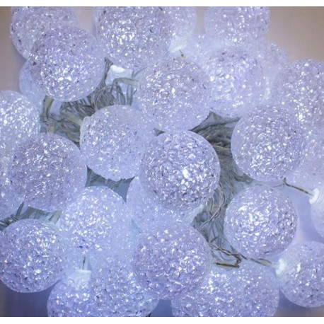 Lampki świąteczne 40 LED kulki ażurowe 5m barwa zimna OKEJ LUX