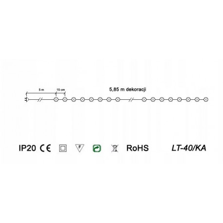 Lampki świąteczne 40 LED kulki ażurowe 5m barwa zimna OKEJ LUX