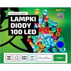 Lampki choinkowe łańcuch gniazdo niebieskie wewnętrzne OKEJ LUX