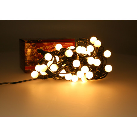 Lampki świąteczne łańcuch kulka 50 LED barwa ciepła