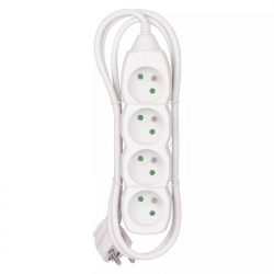 Przedłużacz mieszkaniowy 1,5m z uziemieniem 4-GN 3x1 biały P0411 Emos