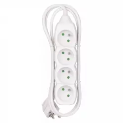 Przedłużacz mieszkaniowy 1,5m z uziemieniem 4-GN 3x1 biały P0411 Emos