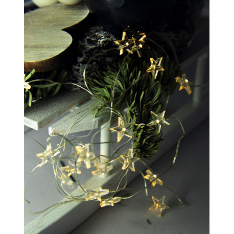 Lampki choinkowe na baterie gwiazdki na druciku ciepłe 10-047 BULINEX