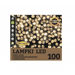 Lampki choinkowe 100 LED ciepłe + flash 9,9m 13-138 zewnętrzne Bulinex