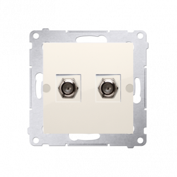 Simon54 Gniazdo SAT 2xF DASF2.01/41 kremowy