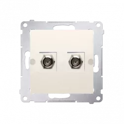Simon54 Gniazdo SAT 2xF DASF2.01/41 kremowy