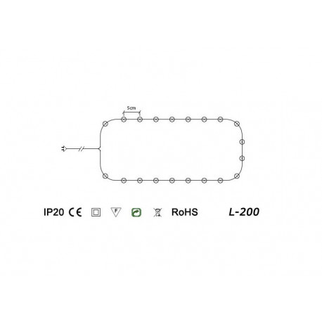 Oświetlenie choinkowe L-200 zimne lampki wewnętrzne OKEJ LUX